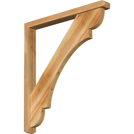 Ekena Millwork Olympic Craftsman Rough Sawn Bracket w/ Offset Brace, Western Red Cedar, 4"W x 36"D x 40"H BKT0402X36X40OLY04RWR